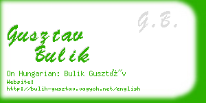 gusztav bulik business card